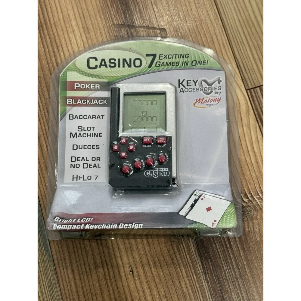 Vintage Casino 7 Exciting Games in One LCD Handheld Poker Casino Slot Keychain